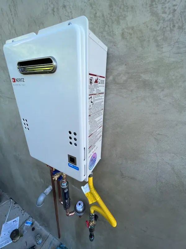 Tankless water heater installation for Cal-Vel homes
